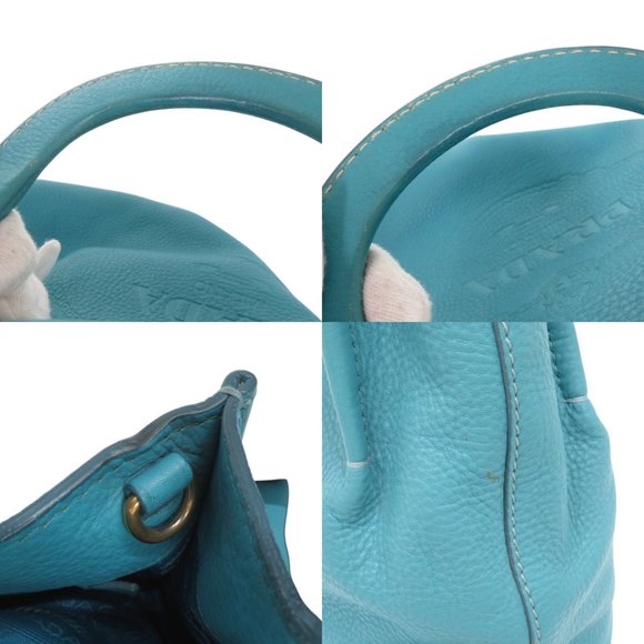 Prada BR4617 Leather Blue 2-Way Tote Bag/Shoulder Bag 0099 PRADA - Picture 9 of 10